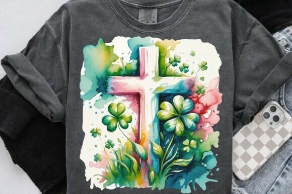 Brushstroke Pink Cross St Patricks PNG: A Modern Twist