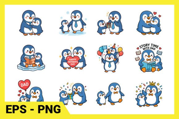 Celebrate Dad with a Cute Penguin Father's Day Set