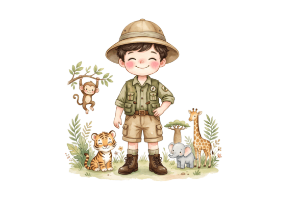 Cute Safari Boy PNG: Your Go-To for DIY & Business