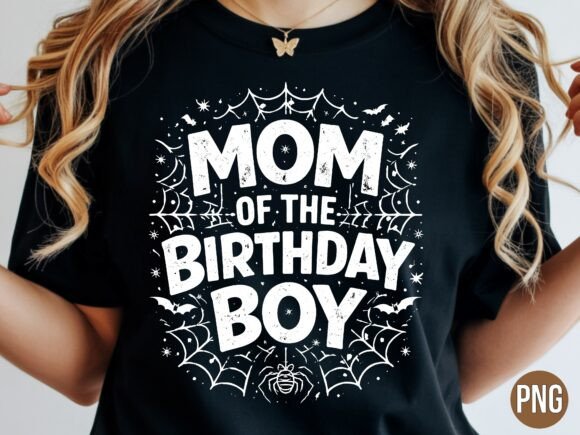 Elevating Custom Celebrations with the Mama of the Birthday Boy Spider Hero PNG Design
