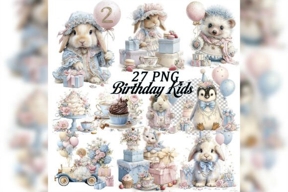 Elevating Digital Storytelling: The Rise of Whimsical Aristocratic Birthday Kids Clipart in Modern Design