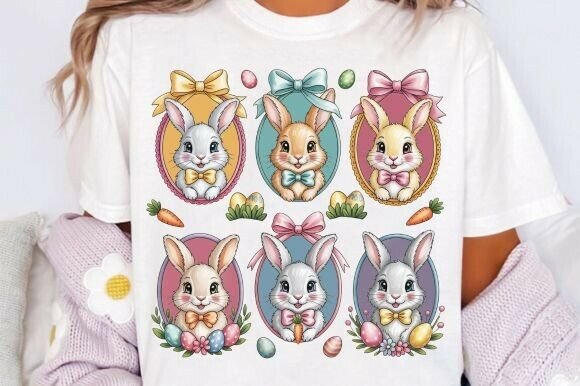 Elevating Spring Designs with High-Resolution Coquette Easter Bunny PNG Assets