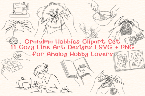 Grandma Hobbies SVG Bundle for Cozy Crafters