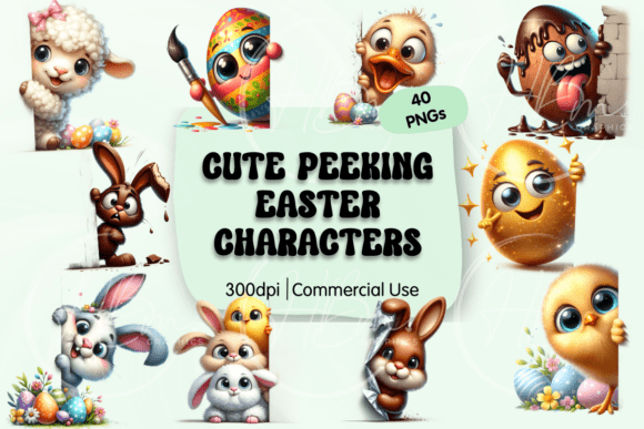 Maximizing Spring Sales with High-Resolution Easter Characters Peeking Clipart