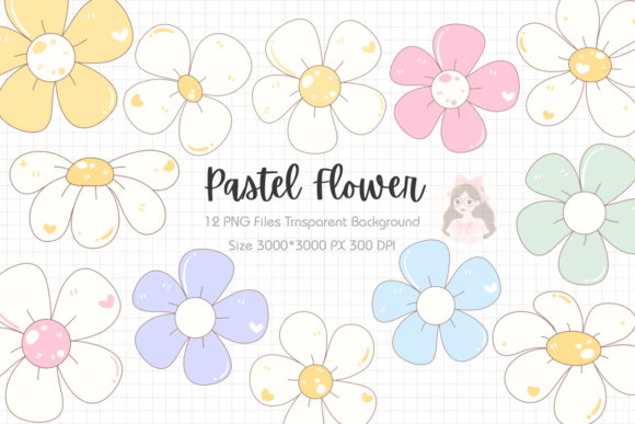 Soft Spring Pastel Flower Clipart PNG for Creative Projects