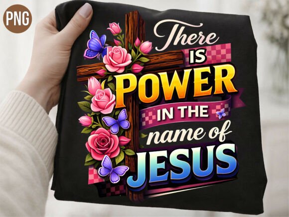 Strategic Branding with the Power in the Name of Jesus Floral PNG