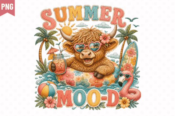 Summer Moo-D Faux Yarn Cow PNG: A Creative Asset