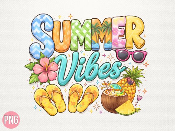 Tropical Summer Vibes Beach T-shirt Design
