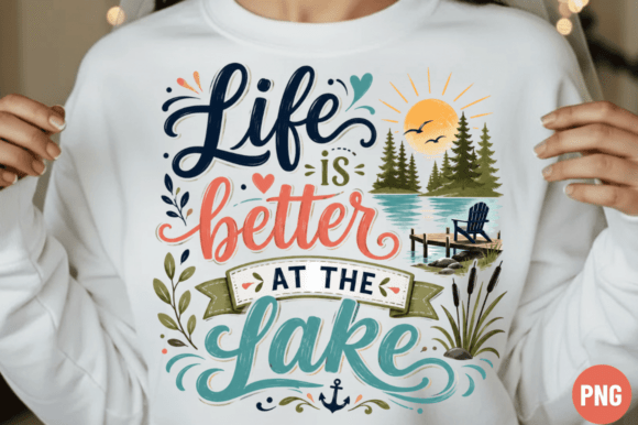 Unlocking Creative Potential with the Life is Better at the Lake PNG Design