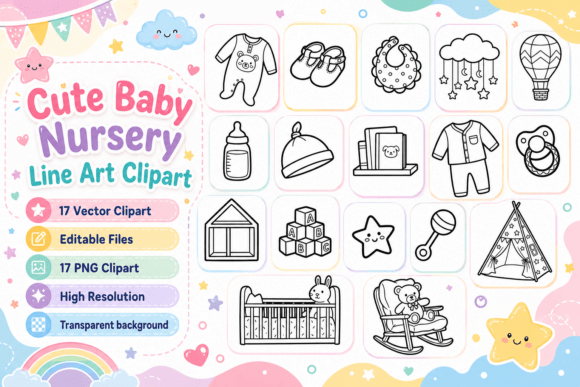 Unlocking Creativity: The Ultimate Guide to Cute Baby Nursery Line Art Clipart for Modern Designers