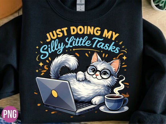 Unlocking Creativity with the Silly Little Tasks Cat Laptop Shirt PNG